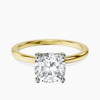 9ct Yellow Gold Four Prong Solitaire 1.5mm Lab Diamond Ring front image