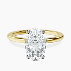 9ct Yellow Gold Four Prong Solitaire 1.5mm Lab Diamond Ring front image