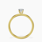 18kt Yellow Gold Four Prong Solitaire 1.5mm Lab Diamond Ring side right image one