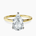 9ct Yellow Gold Four Prong Solitaire 1.5mm Lab Diamond Ring front image