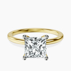 9ct Yellow Gold Four Prong Solitaire 1.5mm Lab Diamond Ring front image