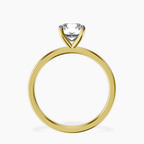 18kt Yellow Gold Four Prong Solitaire 1.5mm Lab Diamond Ring side right image one