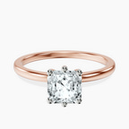 18kt Rose Gold Six Prong Solitaire 1.5mm Lab Diamond Ring front image