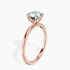 18kt Rose Gold Six Prong Solitaire 1.5mm Lab Diamond Ring standing product image one