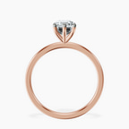 18kt Rose Gold Six Prong Solitaire 1.5mm Lab Diamond Ring side right image one