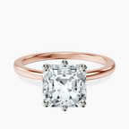 18kt Rose Gold Six Prong Solitaire 1.5mm Lab Diamond Ring front image