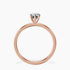 18kt Rose Gold Six Prong Solitaire 1.5mm Lab Diamond Ring side right image one