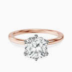 9ct Rose Gold Six Prong Solitaire 1.5mm Lab Diamond Ring front image