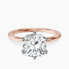 18kt Rose Gold Six Prong Solitaire 1.5mm Lab Diamond Ring front image