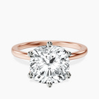 10kt Rose Gold Six Prong Solitaire 1.5mm Lab Diamond Ring front image