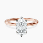 10kt Rose Gold Six Prong Solitaire 1.5mm Lab Diamond Ring front image