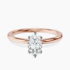 10kt Rose Gold Six Prong Solitaire 1.5mm Lab Diamond Ring front image
