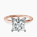 18kt Rose Gold Six Prong Solitaire 1.5mm Lab Diamond Ring front image