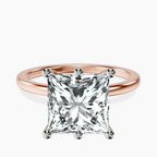 18kt Rose Gold Six Prong Solitaire 1.5mm Lab Diamond Ring front image