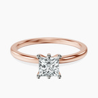 18kt Rose Gold Six Prong Solitaire 1.5mm Lab Diamond Ring front image