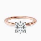 18kt Rose Gold Six Prong Solitaire 1.5mm Lab Diamond Ring front image