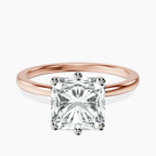 18kt Rose Gold Six Prong Solitaire 1.5mm Lab Diamond Ring front image