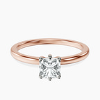 18kt Rose Gold Six Prong Solitaire 1.5mm Lab Diamond Ring front image