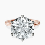14kt Rose Gold Six Prong Solitaire 1.5mm Lab Diamond Ring front image