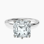 18kt White Gold Six Prong Solitaire 1.5mm Lab Diamond Ring front image