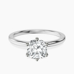 14kt White Gold Six Prong Solitaire 1.5mm Lab Diamond Ring front image