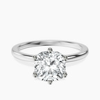 9ct White Gold Six Prong Solitaire 1.5mm Lab Diamond Ring front image