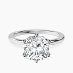 18kt White Gold Six Prong Solitaire 1.5mm Lab Diamond Ring front image