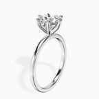 18kt White Gold Six Prong Solitaire 1.5mm Lab Diamond Ring standing product image one