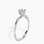 18kt White Gold Six Prong Solitaire 1.5mm Lab Diamond Ring standing product image one