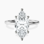 18kt White Gold Six Prong Solitaire 1.5mm Lab Diamond Ring front image