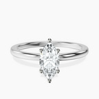 10kt White Gold Six Prong Solitaire 1.5mm Lab Diamond Ring front image