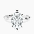 18kt White Gold Six Prong Solitaire 1.5mm Lab Diamond Ring front image