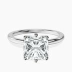 18kt White Gold Six Prong Solitaire 1.5mm Lab Diamond Ring front image