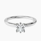 10kt White Gold Six Prong Solitaire 1.5mm Lab Diamond Ring front image