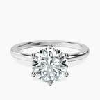 9ct White Gold Six Prong Solitaire 1.5mm Lab Diamond Ring front image