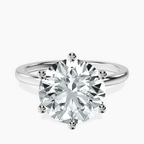 10kt White Gold Six Prong Solitaire 1.5mm Lab Diamond Ring front image