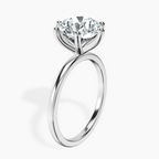 10kt White Gold Six Prong Solitaire 1.5mm Lab Diamond Ring standing product image one