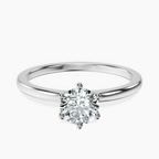 18kt White Gold Six Prong Solitaire 1.5mm Lab Diamond Ring front image