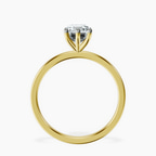 18kt Yellow Gold Six Prong Solitaire 1.5mm Lab Diamond Ring side right image one