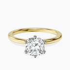 18kt Yellow Gold Six Prong Solitaire 1.5mm Lab Diamond Ring front image