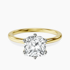 9ct Yellow Gold Six Prong Solitaire 1.5mm Lab Diamond Ring front image