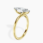 9ct Yellow Gold Six Prong Solitaire 1.5mm Lab Diamond Ring standing product image one