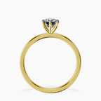18kt Yellow Gold Six Prong Solitaire 1.5mm Lab Diamond Ring side right image one