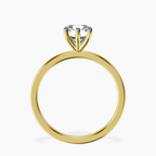 18kt Yellow Gold Six Prong Solitaire 1.5mm Lab Diamond Ring side right image one