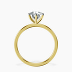 18kt Yellow Gold Six Prong Solitaire 1.5mm Lab Diamond Ring side right image one