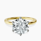 18kt Yellow Gold Six Prong Solitaire 1.5mm Lab Diamond Ring front image