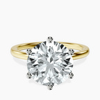 14kt Yellow Gold Six Prong Solitaire 1.5mm Lab Diamond Ring front image