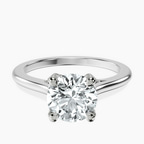 18kt White Gold Agnes Criss cross Prong Solitaire 1.5mm Lab Diamond Ring front image