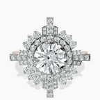 18kt Rose Gold Sunshine Halo Lab Diamond Ring front image