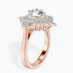 18kt Rose Gold Sunshine Halo Lab Diamond Ring standing product image one